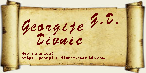 Georgije Divnić vizit kartica
